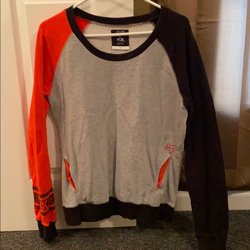 Fox sweatshirt orange, black, grey